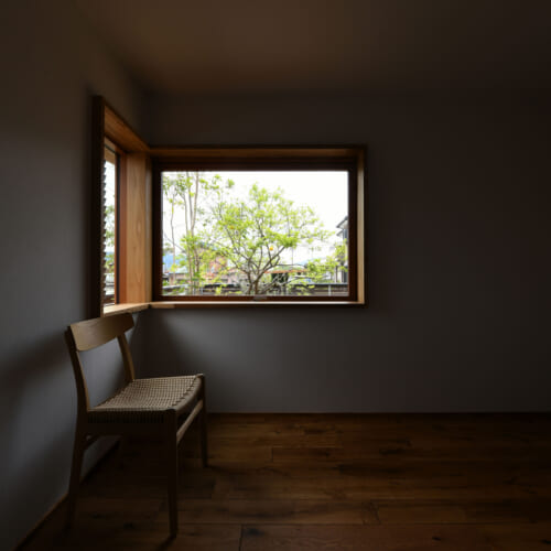平屋　木の家　寝室